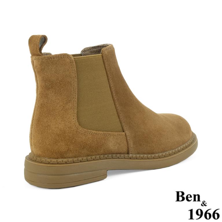 Ben&1966高級牛皮可愛圓頭踝靴-土黃(237032)