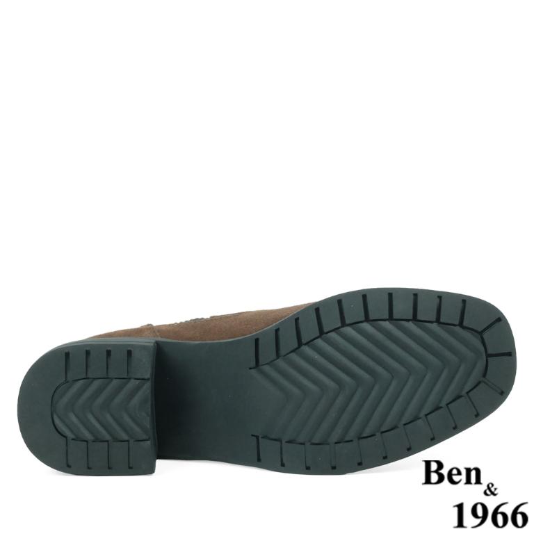 Ben&1966高級頭層牛皮舒適方頭踝靴-咖啡(237092)