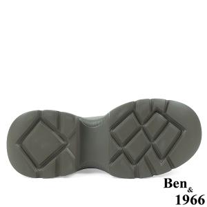 Ben&1966高級彈力布拼接牛皮運動風休閒短靴-卡其(237082)