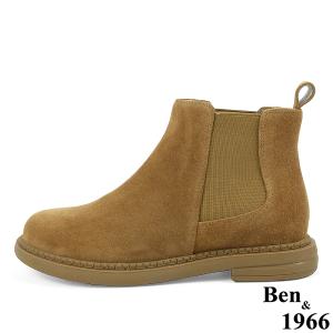 Ben&1966高級牛皮可愛圓頭踝靴-土黃(237032)