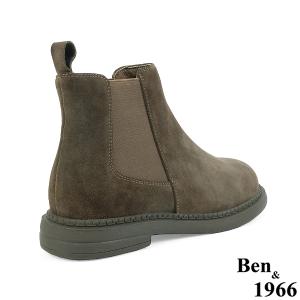 Ben&1966高級牛皮可愛圓頭踝靴-深咖(237031)