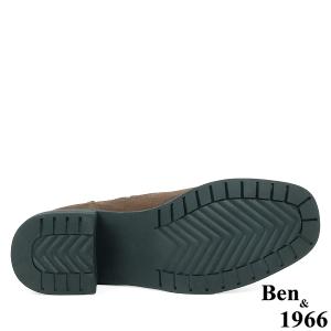 Ben&1966高級頭層牛皮舒適方頭踝靴-咖啡(237092)