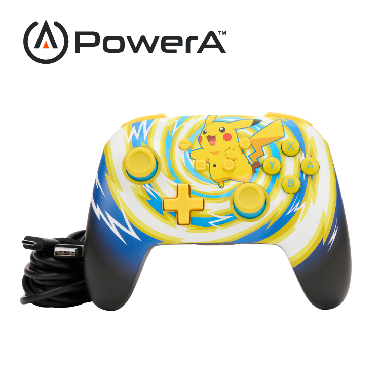 【PowerA】|任天堂官方授權|增強款藍芽5.0無線遊戲手把限量款(1523595-01)-皮卡丘旋風