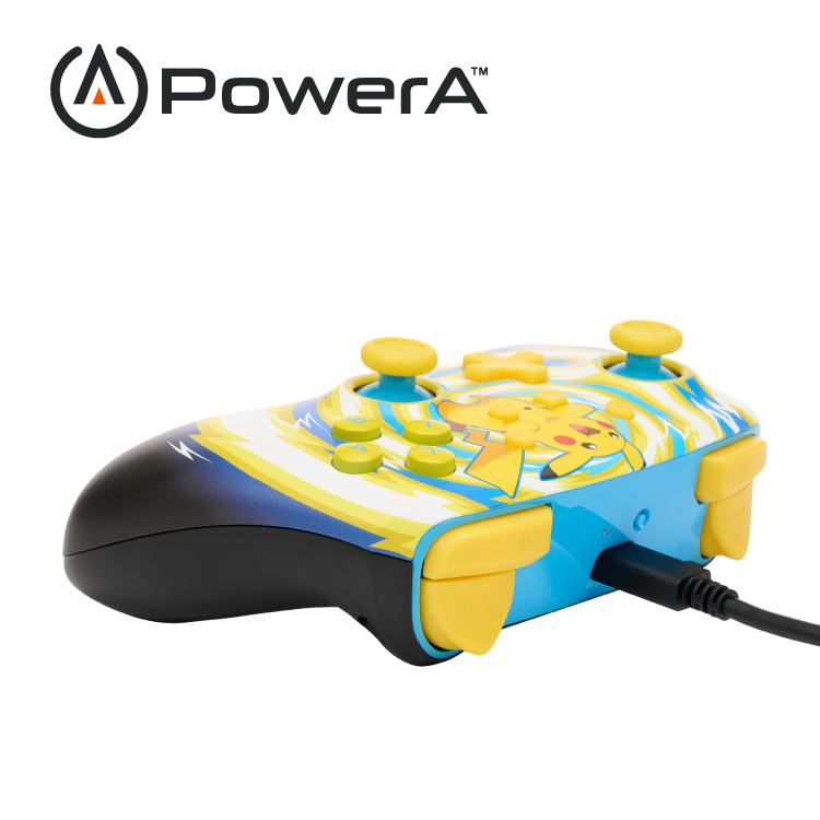 【PowerA】|任天堂官方授權|增強款藍芽5.0無線遊戲手把限量款(1523595-01)-皮卡丘旋風