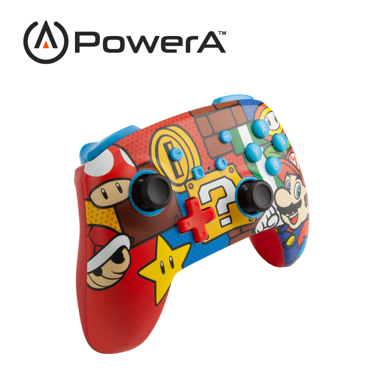 【PowerA】|任天堂官方授權|增強款藍芽5.0無線遊戲手把限量款(1519764-02)-瑪利歐嘻哈