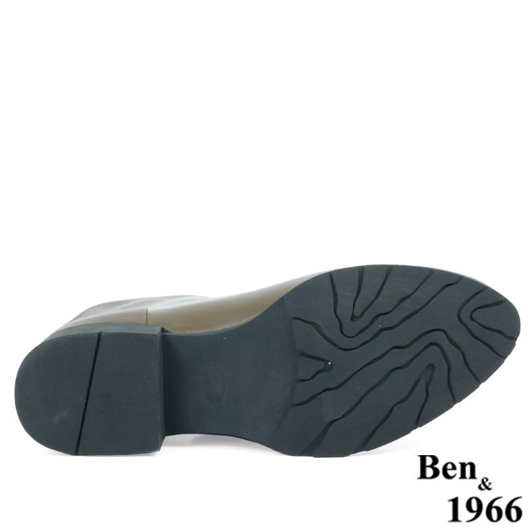 Ben&1966高級頭層牛皮素面百搭倒靴-橄欖綠(237182)