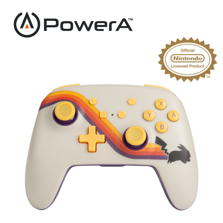 【PowerA】|任天堂官方授權|增強款藍芽5.0無線遊戲手把限量款(1518804-02)-復刻皮卡丘