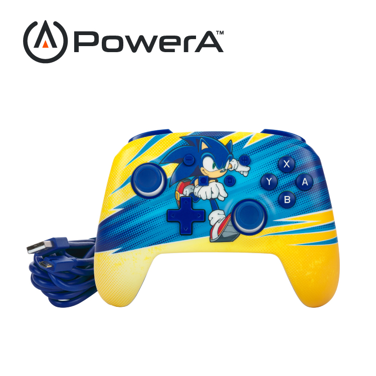 【PowerA】|任天堂官方授權|增強款有線遊戲手把限量款(NSGP202-01) - 音速小子旋風