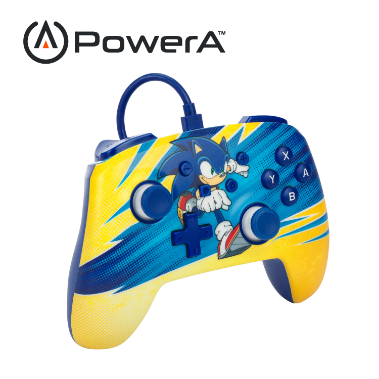 【PowerA】|任天堂官方授權|增強款有線遊戲手把限量款(NSGP202-01) - 音速小子旋風