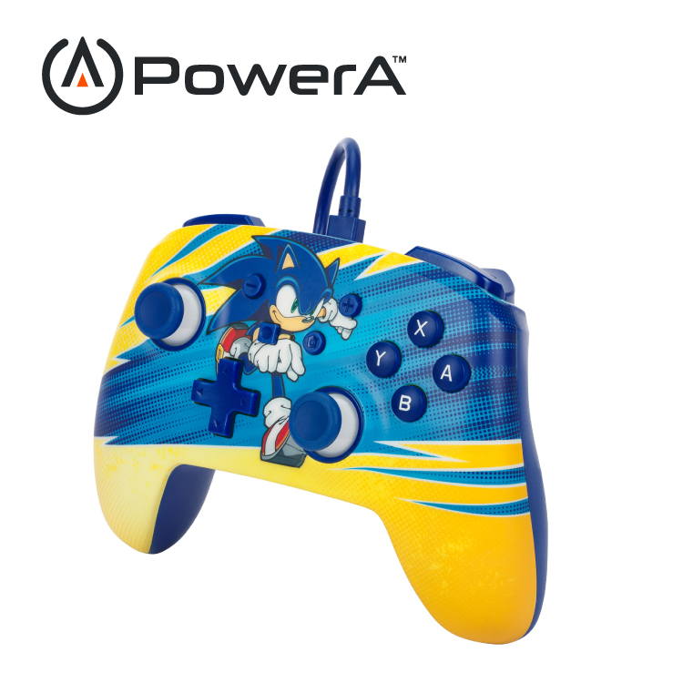 【PowerA】|任天堂官方授權|增強款有線遊戲手把限量款(NSGP202-01) - 音速小子旋風