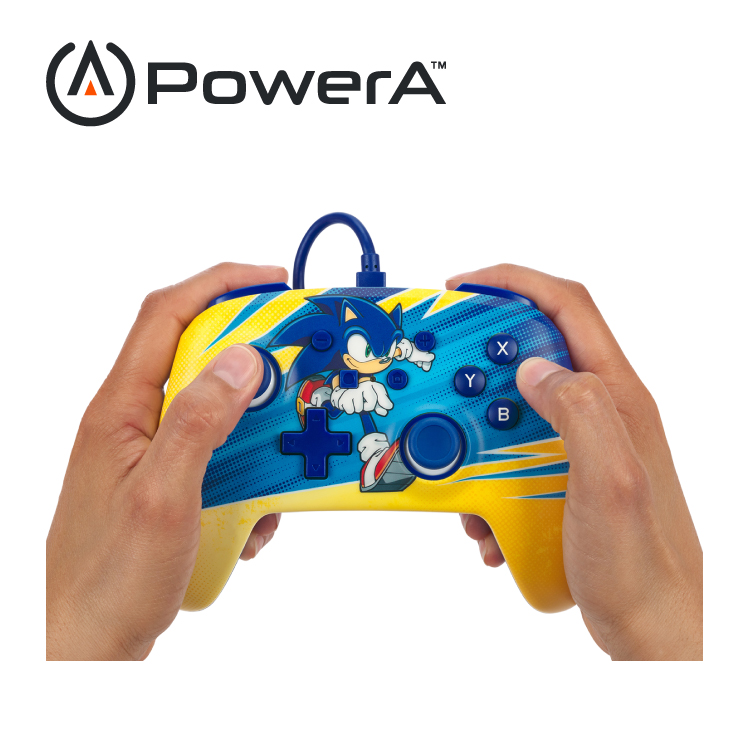 【PowerA】|任天堂官方授權|增強款有線遊戲手把限量款(NSGP202-01) - 音速小子旋風