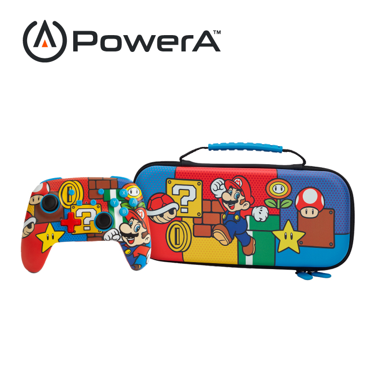 【PowerA】|任天堂官方授權|增強款藍芽5.0無線遊戲手把限量款(1519764-02)-瑪利歐嘻哈