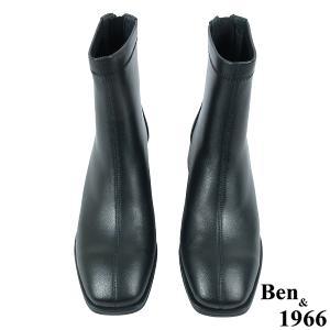 Ben&1966高級彈力羊皮氣質方頭踝靴-黑(237111)