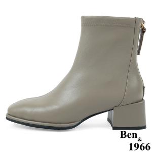 Ben&1966高級彈力羊皮氣質方頭踝靴-淺灰(237112)