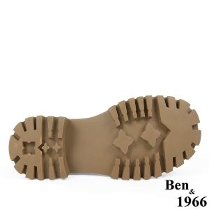 Ben&1966高級磨砂羊皮綁帶個性踝靴-卡其(237202)