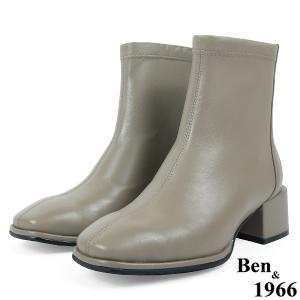 Ben&1966高級彈力羊皮氣質方頭踝靴-淺灰(237112)