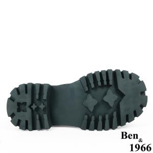 Ben&1966高級磨砂羊皮綁帶個性踝靴-黑(237201)