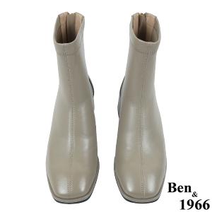 Ben&1966高級彈力羊皮氣質方頭踝靴-淺灰(237112)
