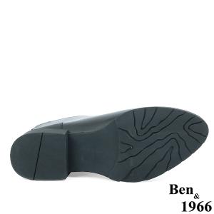 Ben&1966高級頭層牛皮素面百搭倒靴-黑(237181)