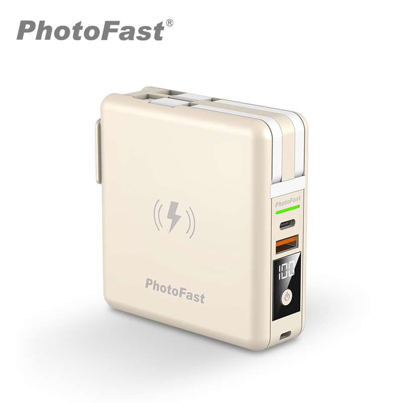 Photofast多功能五合一行動電源 萬用充 自帶線旅行充 磁吸無線充電 MUTICharge 10000mAh