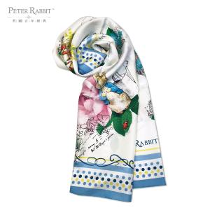PETER RABBIT 比得兔 比得兔方絲巾-玫瑰花藍 (棉)