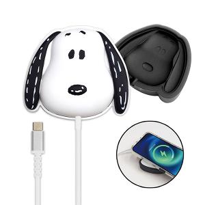 SNOOPY史努比 造型磁吸無線充電盤 15W(附底座)