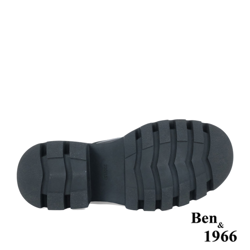 Ben&1966高級頭層牛皮個性綁帶短靴-黑(237251)