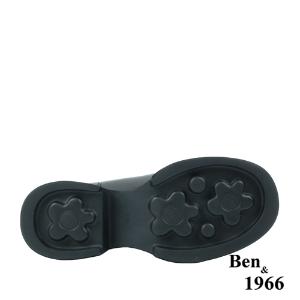 Ben&1966高級頭層牛皮素面質感短靴-黑(237221)