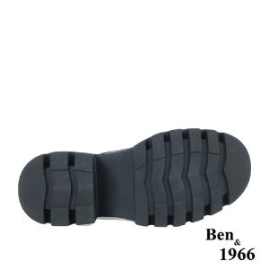 Ben&1966高級頭層牛皮個性綁帶短靴-黑(237251)