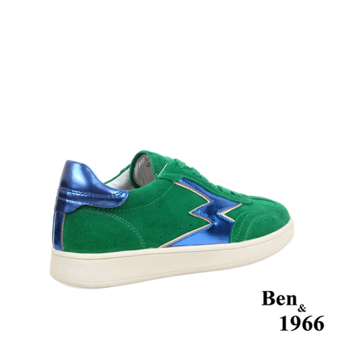 Ben&1966高級牛猄皮復古酷炫休閒鞋-草綠(238102)