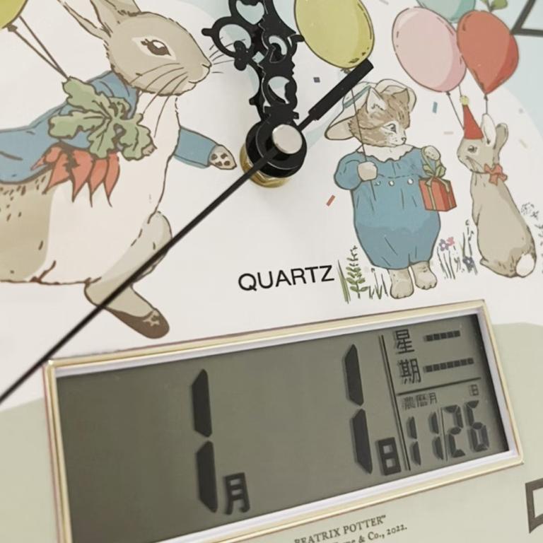 PETER RABBIT 比得兔 電子雙顯鐘-比得兔歡樂時光時鐘