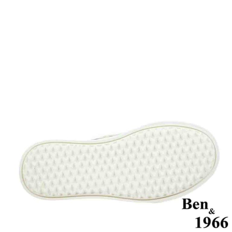 Ben&1966高級絲綢羊皮可愛鬚鬚綁帶厚底休閒鞋-米白(238112)