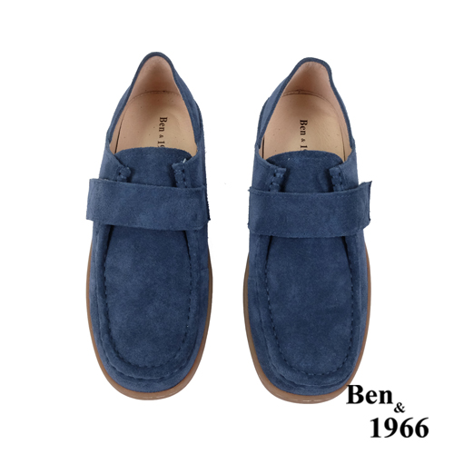Ben&1966高級牛皮文青感舒適兩穿圓頭包鞋-藍(238141)