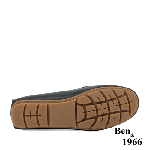 Ben&1966高級頭層牛皮舒適橡膠底樂福鞋-黑(238171)