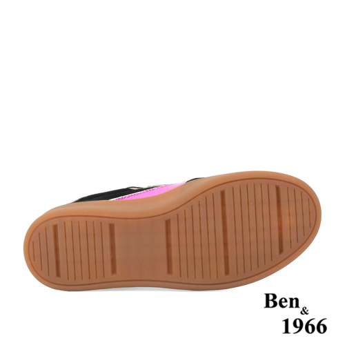 Ben&1966高級牛皮復古酷炫休閒鞋-黑(238101)