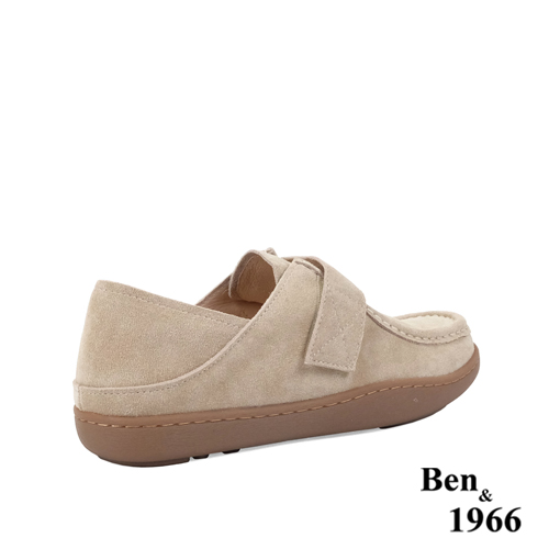 Ben&1966高級牛猄皮文青感舒適兩穿圓頭包鞋-奶茶杏(238142)