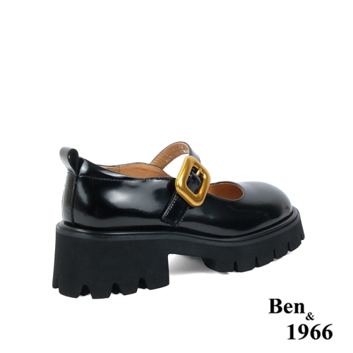 Ben&1966高級頭層牛皮個性厚底瑪麗珍鞋-黑(238091)