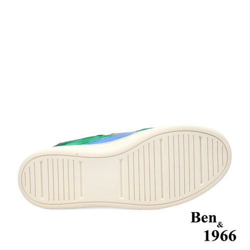 Ben&1966高級牛猄皮復古酷炫休閒鞋-草綠(238102)
