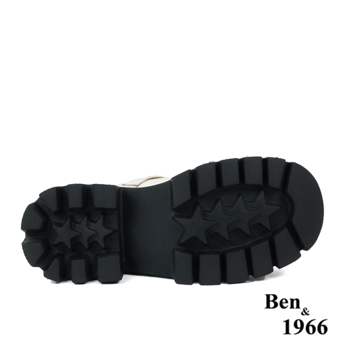 Ben&1966高級頭層牛皮個性厚底瑪麗珍鞋-米白(238092)