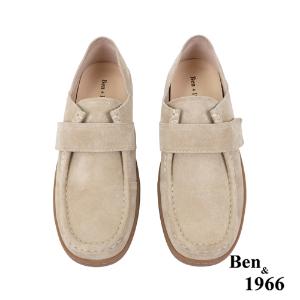 Ben&1966高級牛猄皮文青感舒適兩穿圓頭包鞋-奶茶杏(238142)