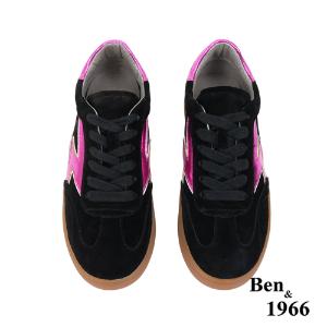 Ben&1966高級牛皮復古酷炫休閒鞋-黑(238101)