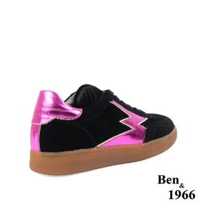 Ben&1966高級牛皮復古酷炫休閒鞋-黑(238101)