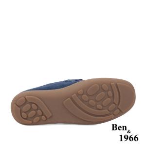 Ben&1966高級牛皮文青感舒適兩穿圓頭包鞋-藍(238141)