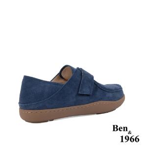 Ben&1966高級牛皮文青感舒適兩穿圓頭包鞋-藍(238141)