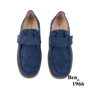 Ben&1966高級牛皮文青感舒適兩穿圓頭包鞋-藍(238141)
