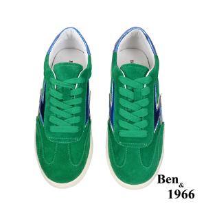Ben&1966高級牛猄皮復古酷炫休閒鞋-草綠(238102)