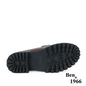Ben&1966高級牛皮鋸齒厚底個性樂福鞋-咖啡(238122)