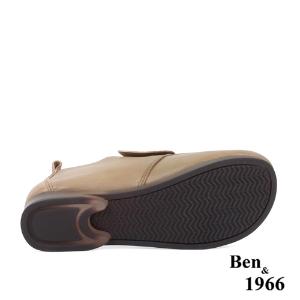 Ben&1966高級頭層牛皮文青感圓頭踝靴-卡其(238162)