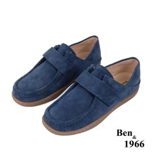 Ben&1966高級牛皮文青感舒適兩穿圓頭包鞋-藍(238141)