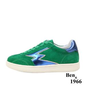 Ben&1966高級牛猄皮復古酷炫休閒鞋-草綠(238102)